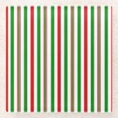 クリスマス装飾ストライプ品 ガラスコースター (正面)