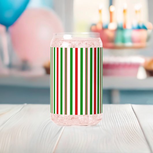 クリスマス装飾ストライプ品 ガラス缶 (インサイチュ (ベビーシャワー))