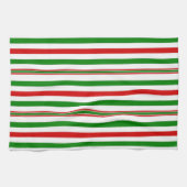 クリスマス装飾ストライプ品 キッチンタオル (横)