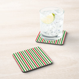 クリスマス装飾ストライプ品 コースター