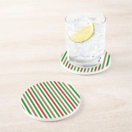 クリスマス装飾ストライプ品 コースター