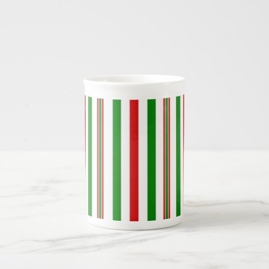 クリスマス装飾ストライプ品 ボーンチャイナマグカップ (正面)