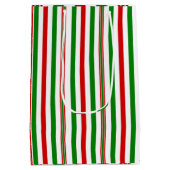 クリスマス装飾ストライプ品 ミディアムペーパーバッグ (裏面)
