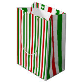 クリスマス装飾ストライプ品 ミディアムペーパーバッグ (裏面アングル)