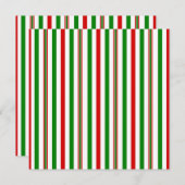クリスマス装飾ストライプ品 招待状 (正面/裏面)