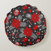 クリスマス装飾パターンデザイン ラウンドクッション (裏面)