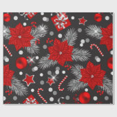 クリスマス装飾パターンデザイン ラッピングペーパー (フラット)