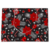 クリスマス装飾パターンデザイン ラージペーパーバッグ (正面)