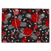 クリスマス装飾パターンデザイン ラージペーパーバッグ (裏面)