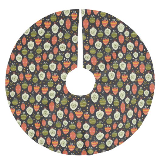 クリスマス装飾パターン ブラッシュドポリエステルツリースカート (正面)