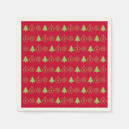 クリスマス装飾ホリデープリントスタンダードコクタ スタンダードカクテルナプキン
