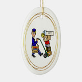 クリスマス装飾付き郵便局員 セラミックオーナメント (右)