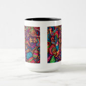 クリスマス装飾模様コンボマグカップ, 15オンス マグカップ (中央)