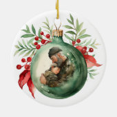 クリスマス装飾水彩パパオーナメント セラミックオーナメント (裏面)