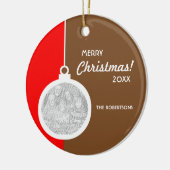 クリスマス装飾球 セラミックオーナメント (左)