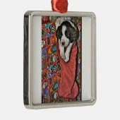 クリスマス装飾用の子犬 メタルオーナメント (右)