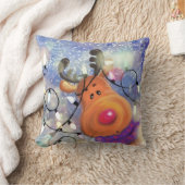 クリスマス装飾用クッションとハッピートナカイ クッション (ブランケット)