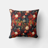 クリスマス装飾用クッションとフェスティバルデザインと引用文 クッション (裏面)