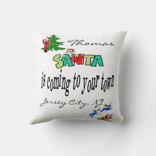 クリスマス装飾用クッションサンタ来は町へ クッション (裏面)