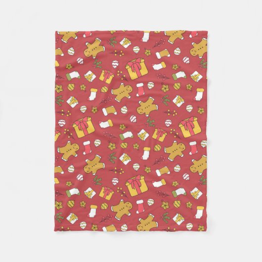 クリスマス装飾用クッション フリースブランケット (正面)