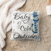 クリスマス装飾用クッション、ベビー外は寒い クッション (ブランケット)