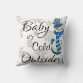 クリスマス装飾用クッション、ベビー外は寒い クッション (裏面)