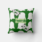 クリスマス装飾用クッション、季節のごあいさつグリーン クッション (裏面)