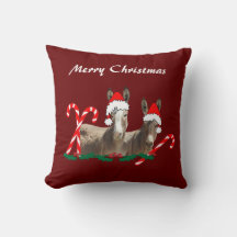 クリスマス装飾用クッション、野生動物、ロバ