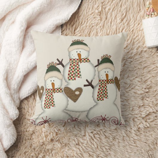 クリスマス装飾用クッション、雪だるまベージュ装飾用クッション クッション (ブランケット)