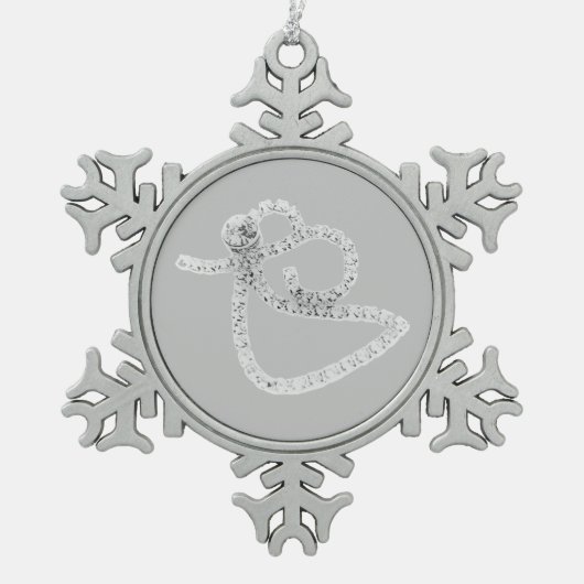 クリスマス装飾美術およびデザイン スノーフレークピューターオーナメント (正面)