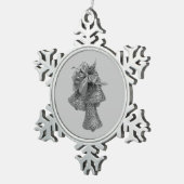 クリスマス装飾美術およびデザイン スノーフレークピューターオーナメント (右)