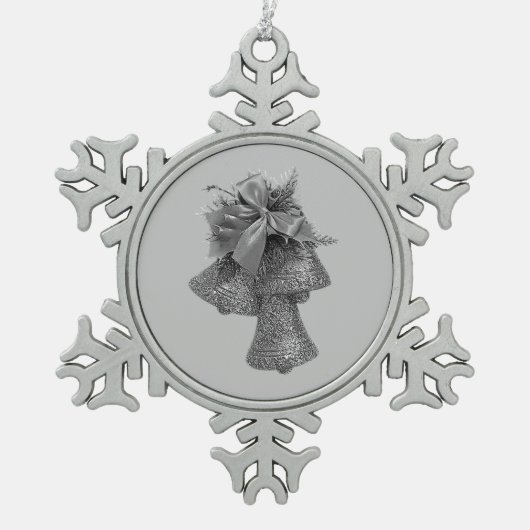 クリスマス装飾美術およびデザイン スノーフレークピューターオーナメント (正面)