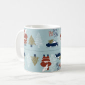 クリスマス装飾要素シームレスヴィンテージ コーヒーマグカップ (正面左)