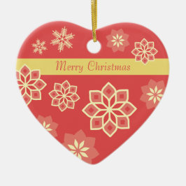 クリスマス装飾雪と花CC0880 セラミックオーナメント