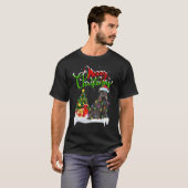 クリスマス装飾 サンタ ミニチュアシュナウザー 犬 キリスト教 Tシャツ (正面フル)