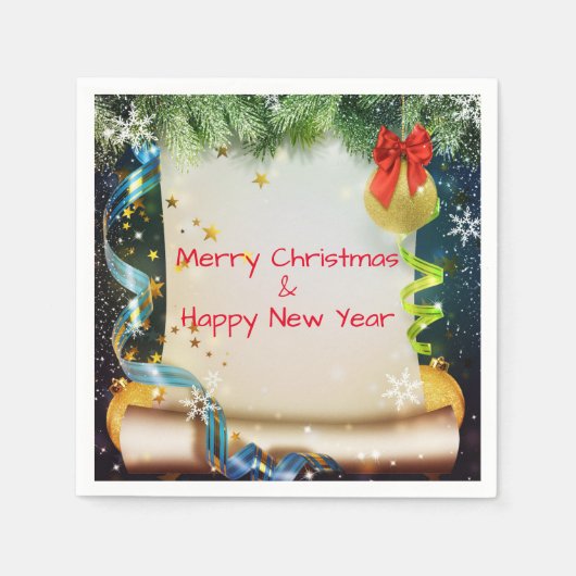 クリスマス装飾 スタンダードカクテルナプキン (正面)