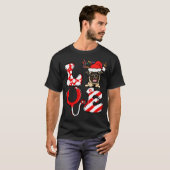 クリスマス装飾 ナース 愛 パグ Tシャツ (正面フル)