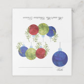 クリスマス装飾 数々の|-color on white |結婚の プレイスカード (外部開封)