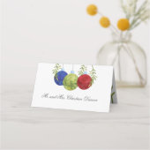 クリスマス装飾 数々の|-color on white |結婚の プレイスカード (裏面)