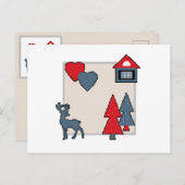 クリスマス装飾，贈り物，装飾， greeti インビテーションポストカード (正面/裏面)