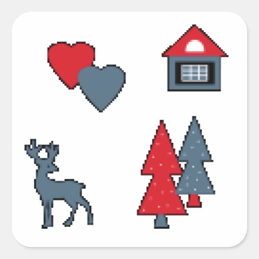 クリスマス装飾，贈り物，装飾， greeti スクエアシール (正面)