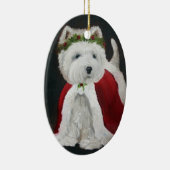 クリスマス西の高地テリアのオーナメントサンタ セラミックオーナメント (右)