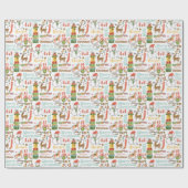 クリスマス要素とタイポグラフィー ラッピングペーパー (フラット)