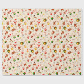 クリスマス要素パターンラッピング紙 ラッピングペーパー (フラット)