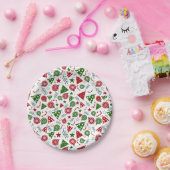 クリスマス要素パターン ペーパープレート (パーティー)