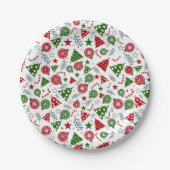 クリスマス要素パターン ペーパープレート (正面)