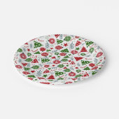 クリスマス要素パターン ペーパープレート (アングル)