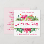 クリスマス要素 クリスマスパーティー 招待状 (正面/裏面)
