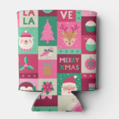 クリスマス要素、シームレスなグリッドパターン。 缶クーラー (裏面)