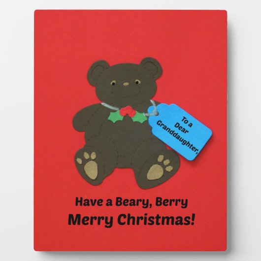 クリスマス親愛に孫娘に フォトプラーク (正面)